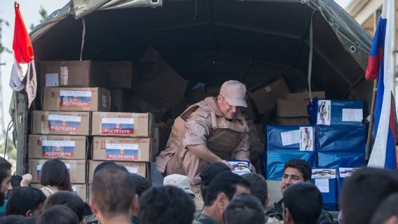 Российские военные доставили в Сирию крупную партию гуманитарной помощи
