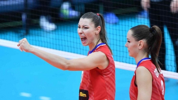 Российские <b>волейбол</b>истки победили сборную Италии в матче Лиги наций