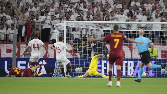 «<b>Рома</b>» забила один безответный мяч в первом тайме финала Лиги Европы с «Севильей»