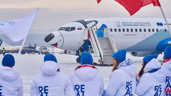 Российские спортсмены прибыли в <b>Красноярск</b> на зимнюю Универсиаду