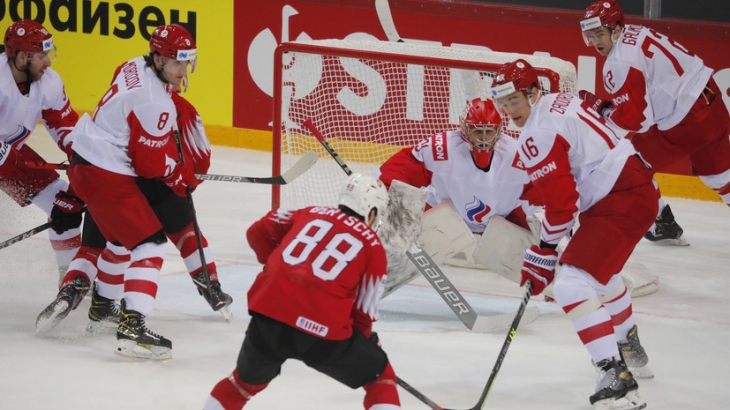 Россия и Швейцария не забили друг другу по итогам первого периода на ЧМ по хоккею