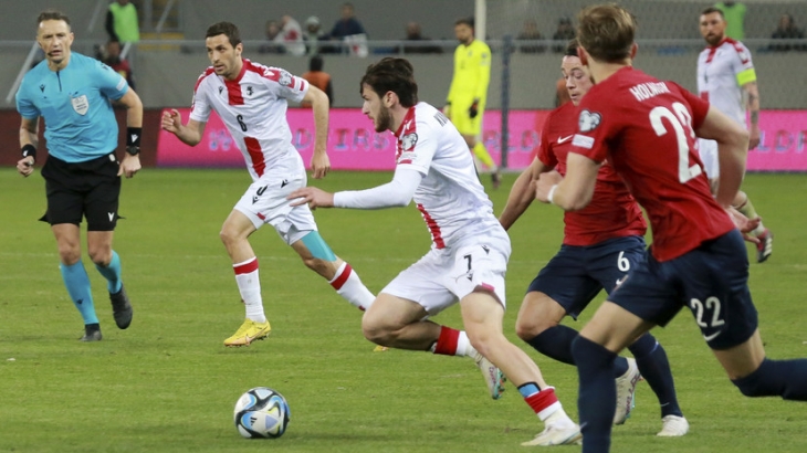 Грузия и Норвегия сыграли вничью в матче отбора Евро-2024