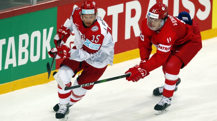 Сборная России открыла счёт матча ЧМ по хоккею с Данией