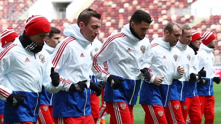 Российская футбольная сборная готовится к товарищескому матчу с французами