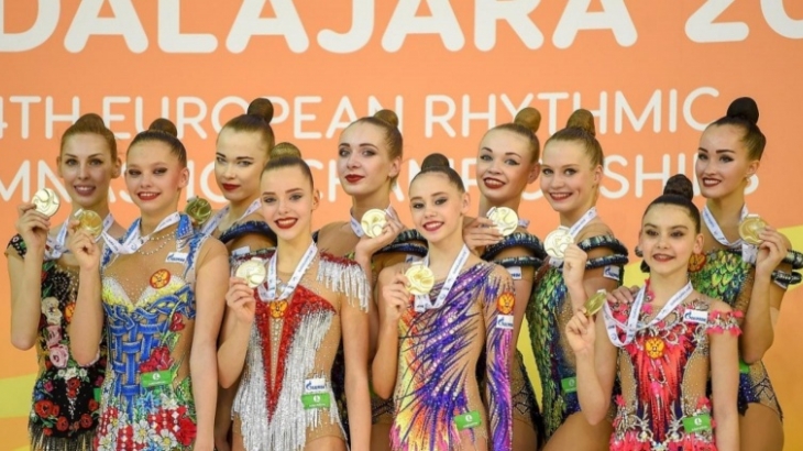 Семь золотых медалей на чемпионате Европы по художественной гимнастике