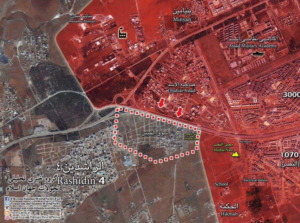 Бои под Алеппо Сирия карта